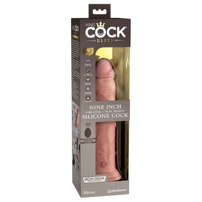 King Cock Elite 9'' Vibrating Dual Density Cock with Remote-Unclassified-King Cock-Danish Blue Adult Centres
