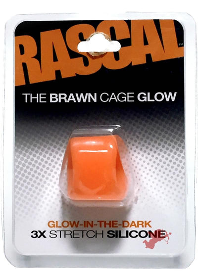 Rascal The Brawn Cage Silicone Glow Cock Ring (Orange)-Unclassified-Rascal-Danish Blue Adult Centres