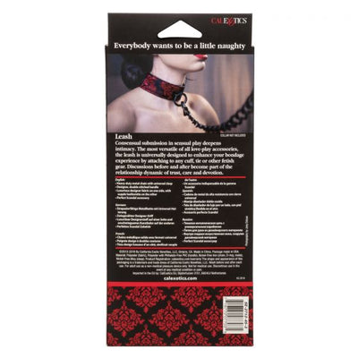 Calexotics Scandal Leash - Red-Bondage & Fetish - Cuffs & Restraints-CalExotics-Danish Blue Adult Centres