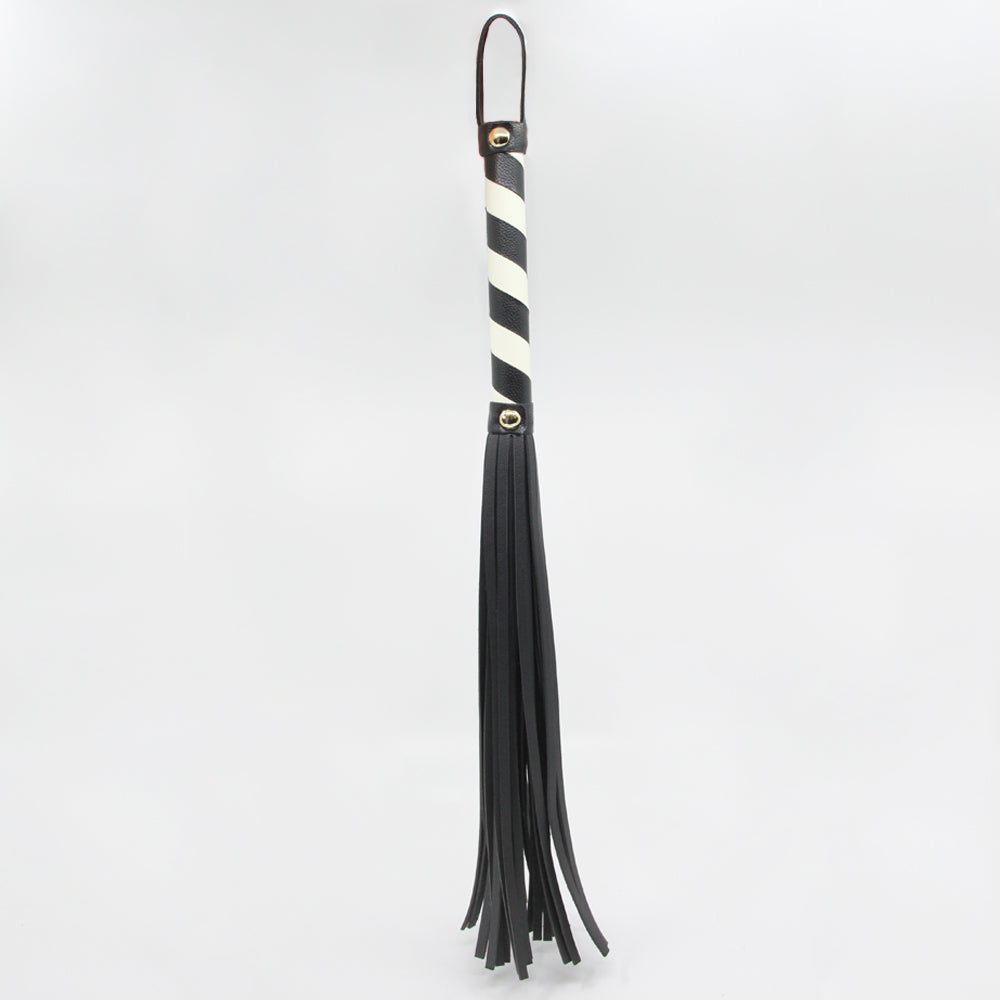 Love In Leather - Black & Glow in the Dark flogger.-Bondage & Fetish - Crops & Paddles-Love In Leather-Danish Blue Adult Centres