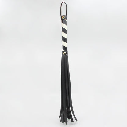 Love In Leather - Black & Glow in the Dark flogger.-Bondage & Fetish - Crops & Paddles-Love In Leather-Danish Blue Adult Centres