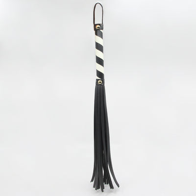 Love In Leather - Black & Glow in the Dark flogger.-Bondage & Fetish - Crops & Paddles-Love In Leather-Danish Blue Adult Centres