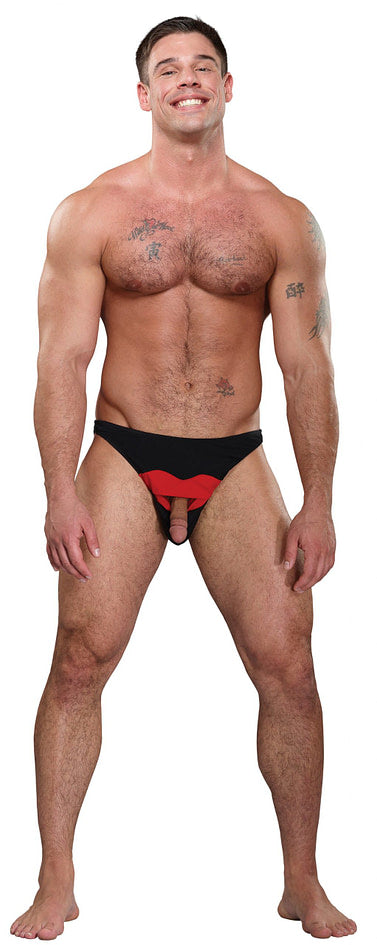 Male Power Hot Lips Novelty Bikini O/S-Clothing - Underwear & Panties - Mens& - Room in Front-Male Power-Danish Blue Adult Centres