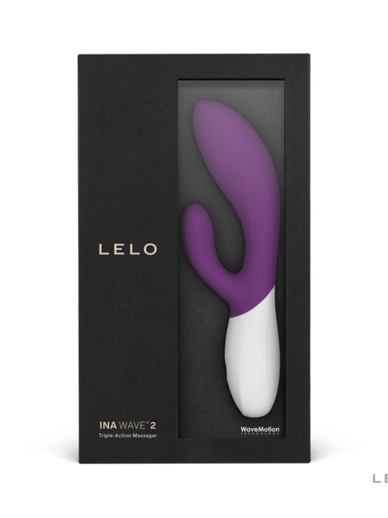 Ina Wave 2 - Luxury Rechargeable 12 Function Rabbit Vibrator Cerise (Ex Demo)-Unclassified-Lelo-Danish Blue Adult Centres