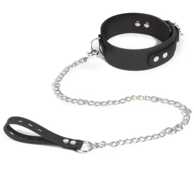Love In Leather - Silicone Collar and Lead Set-Bondage & Fetish - Cuffs & Restraints-Love In Leather-Danish Blue Adult Centres