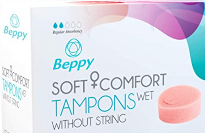 Beppy Wet Soft Tampon w/o String 8pc-Lubricants & Essentials - Feminine Hygiene-Beppy-Danish Blue Adult Centres