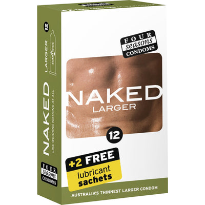 Four Seasons Naked Larger Condoms-Lubricants & Essentials - Condoms-Four Seasons-Danish Blue Adult Centres