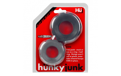 Hunkyjunk COG 2-size C-rings (Tar/Stone)-Adult Toys - Cock Rings-Hunky Junk-Danish Blue Adult Centres