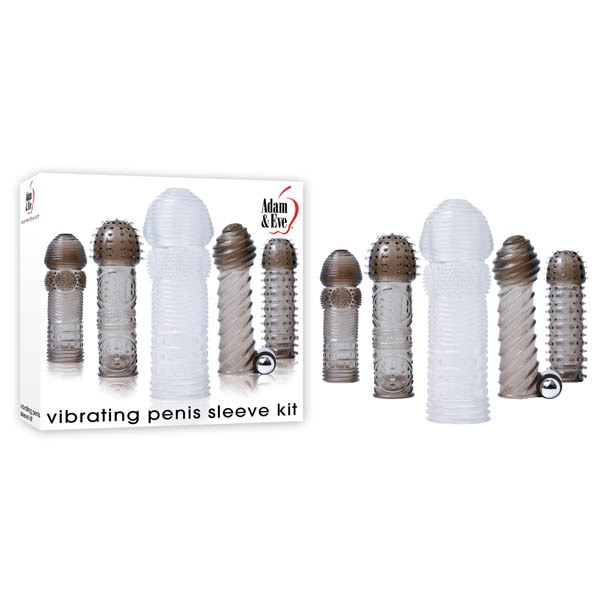 Adam & Eve Vibrating Penis Sleeve Kit - 5 Pack-Unclassified-Adam & Eve-Danish Blue Adult Centres