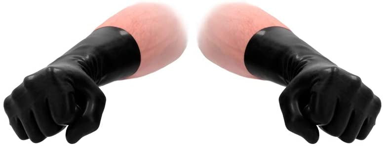 Fist-It Latex Short Gloves (Black) - One Pair-Bondage & Fetish - Sensation Play-Shots-Danish Blue Adult Centres
