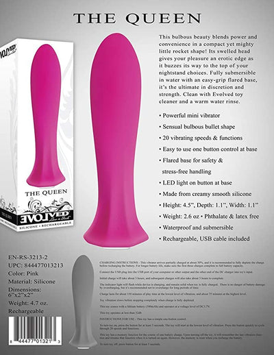Evolved The Queen 4.5 Inch Rechargeable Vibrator (Pink)-Adult Toys - Vibrators - G-Spot-Evolved-Danish Blue Adult Centres