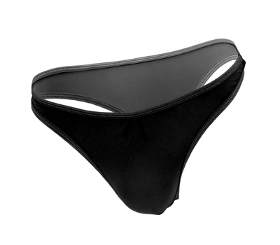 Love In Leather Mens Lycra G-string S/M Black-Clothing - Underwear & Panties - Mens Room in Front-Love In Leather-Danish Blue Adult Centres