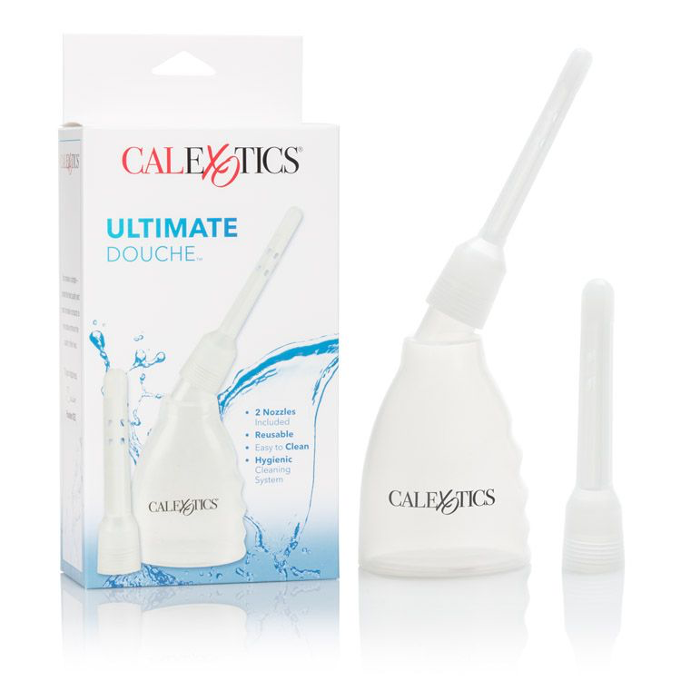 CalEx White Ultimate Douche w/ 2 Nozzles-Lubricants & Essentials - Douches-CalExotics-Danish Blue Adult Centres