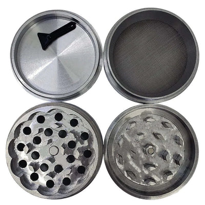 Magnetic 4-Tier Grinder (Chrome) - 4.5cm x 5cm-Lifestyle - Smoking Accessories-Agung-Danish Blue Adult Centres