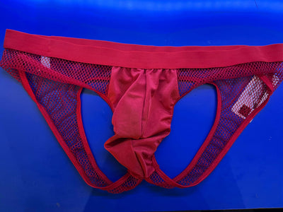 Men's Mesh Bumless Brief-Clothing - Underwear & Panties - Mens Room in Front-Poison Rose-Danish Blue Adult Centres