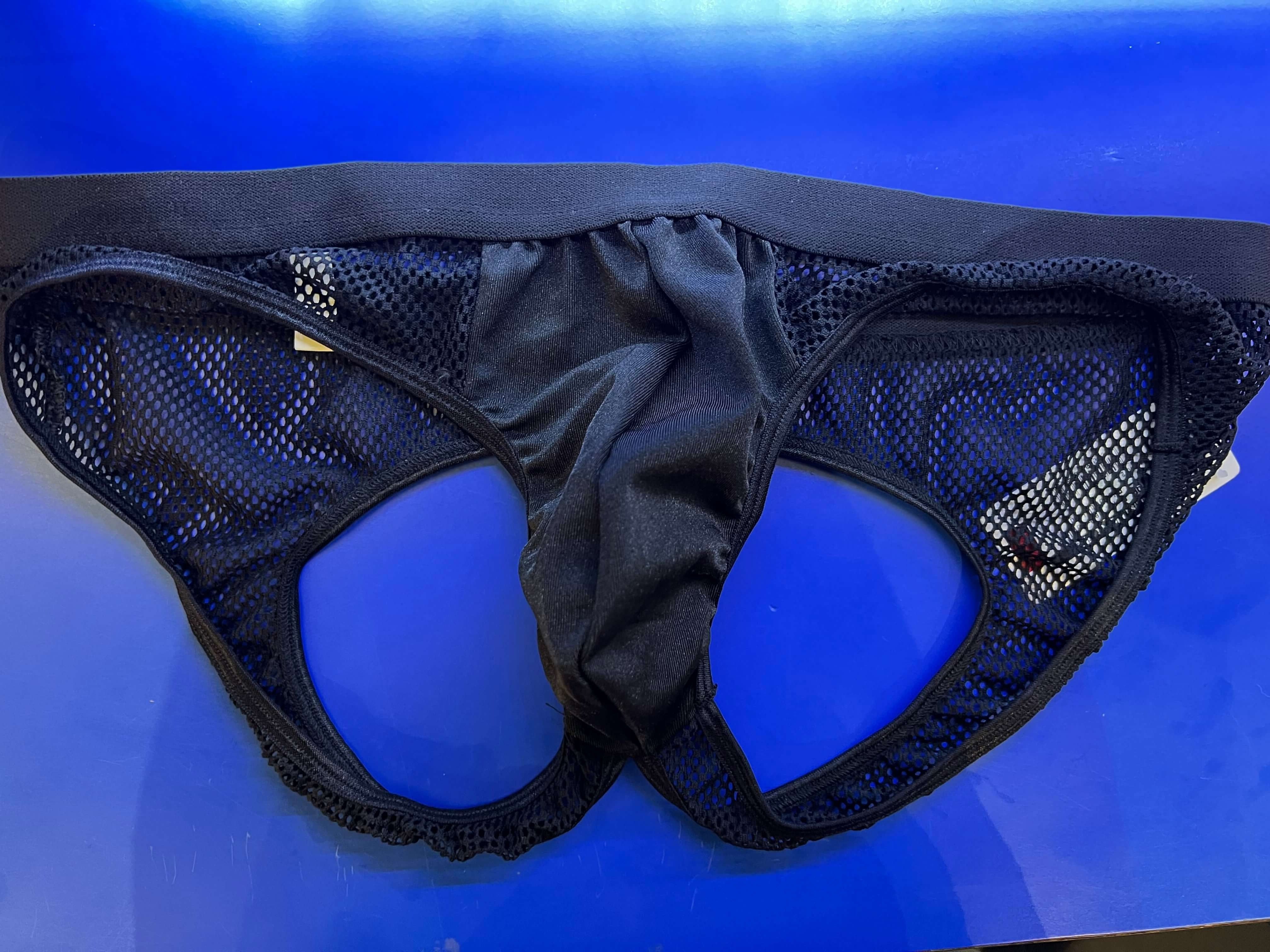 Men's Mesh Bumless Brief-Clothing - Underwear & Panties - Mens Room in Front-Poison Rose-Danish Blue Adult Centres