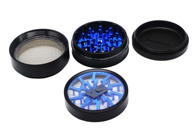 Stone Age 4 Piece CNC Cut Grinder (63mm) (Various Colours)-Lifestyle - Smoking Accessories-Agung-Danish Blue Adult Centres