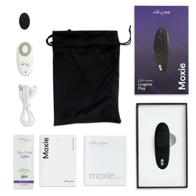 Moxie Plus by We-Vibe Panty Vibrator w/ Magnetic Clip & App Control - Black-Vibrators-We-Vibe-Danish Blue Adult Centres