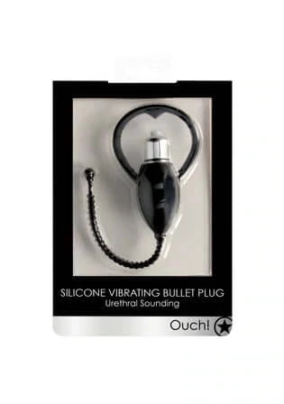 Urethral Sounding Vibrating Bullet Plug - Black-Bondage & Fetish - Urethra-Ouch-Danish Blue Adult Centres