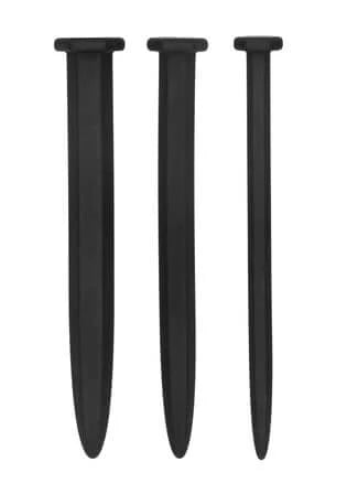 Silicone Rugged Nail Plug Set - Urethral Sounding - Black-Bondage & Fetish - Urethra-Ouch-Danish Blue Adult Centres