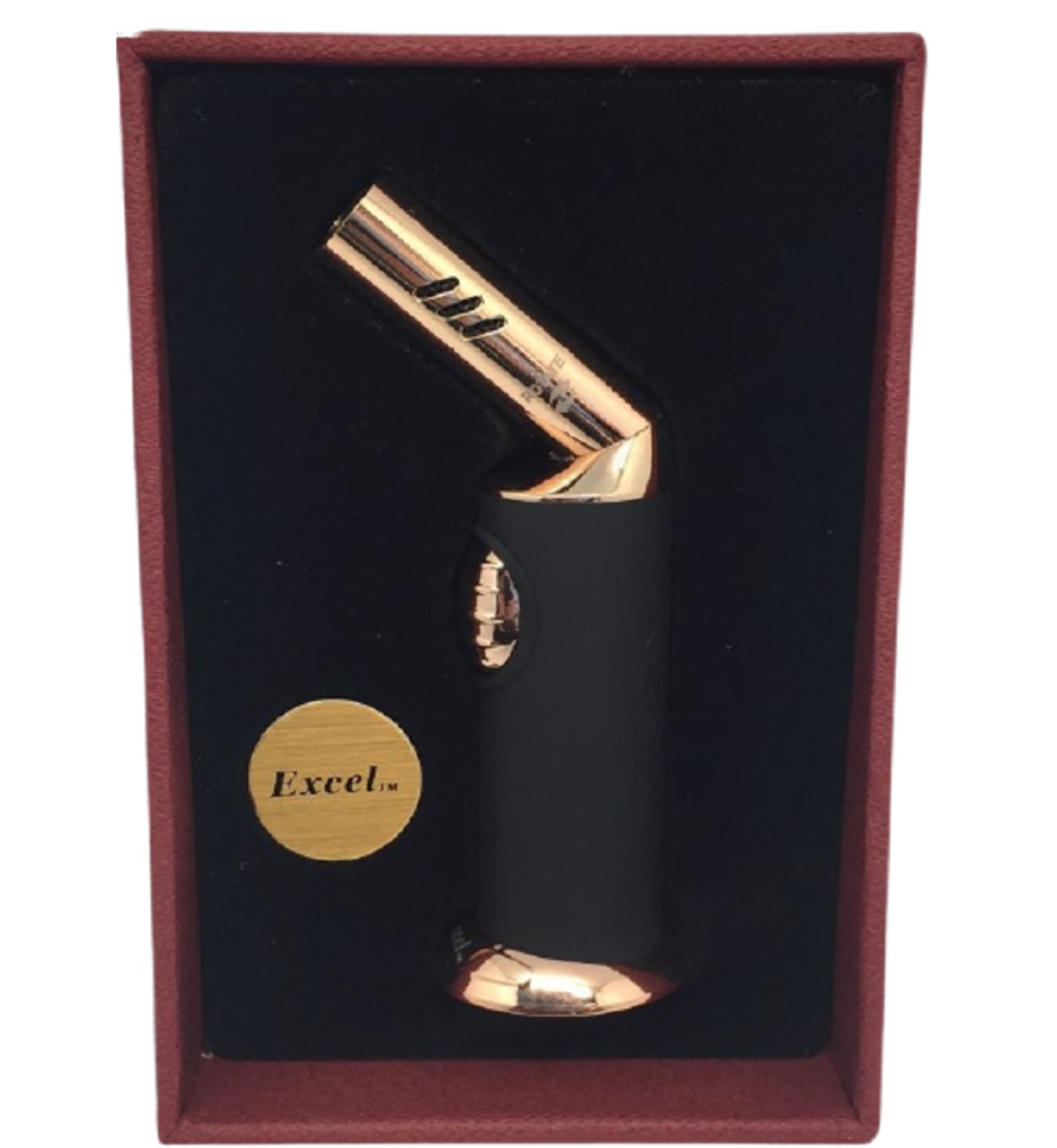 Jobon Premium Rotatable Jet Lighter (Black/Gold)-Lifestyle - Lighters - Jet Lighters-Excel-Danish Blue Adult Centres