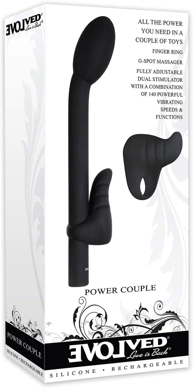 Evolved Power Couple - 2 Piece Set - G-spot & clitoral Rechargeable Vibrator (Black)-Adult Toys - Vibrators - G-Spot-Evolved-Danish Blue Adult Centres