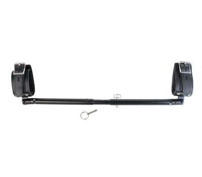 Black Adjustable Spreader Bar with Cuffs-Bondage & Fetish - Cuffs & Restraints-Love In Leather-Danish Blue Adult Centres