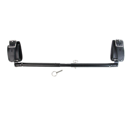 Black Adjustable Spreader Bar with Cuffs-Bondage & Fetish - Cuffs & Restraints-Love In Leather-Danish Blue Adult Centres
