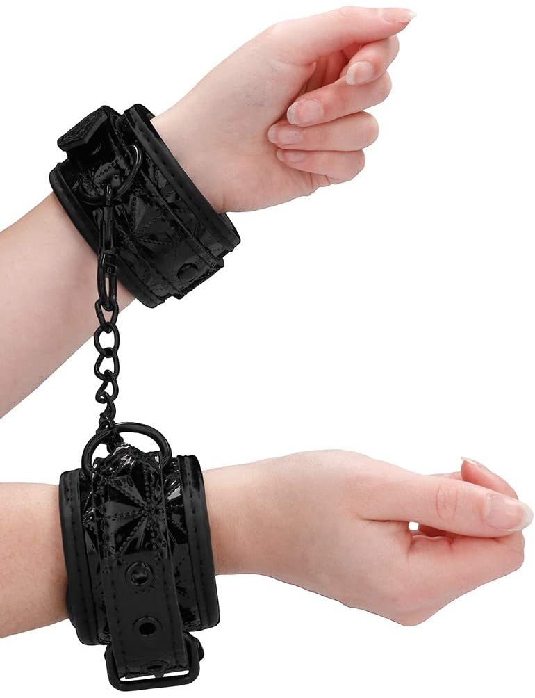 Ouch - Luxury Handcuffs (Black)-Bondage & Fetish - Cuffs & Restraints-Ouch-Danish Blue Adult Centres