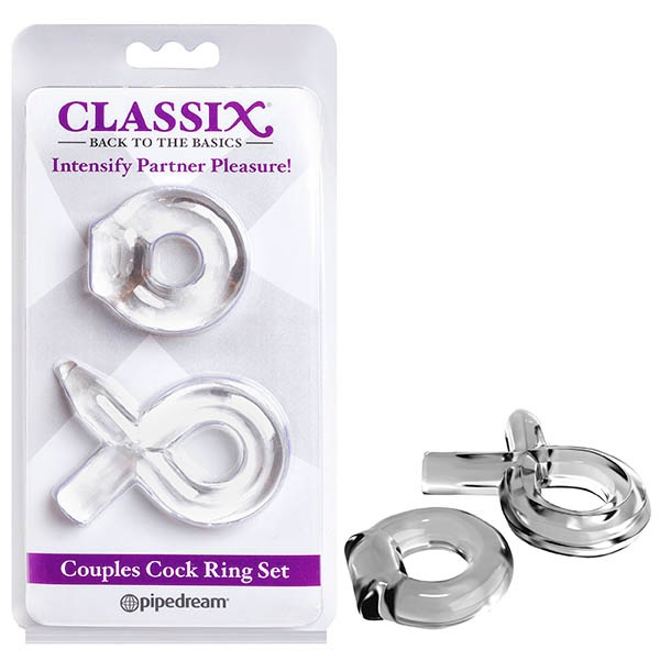 Pipedream Classix Couples Cock Ring Set (Clear)-Adult Toys - Cock Rings-Pipedream-Danish Blue Adult Centres