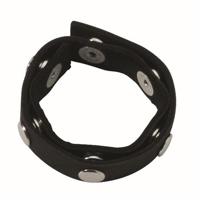 Spartacus - Leather 6 Snap Cock Ring (Black)-Adult Toys - Cock Rings-Spartacus-Danish Blue Adult Centres