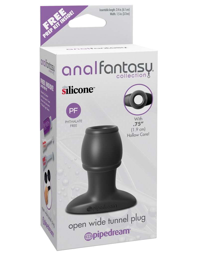 Pipedream Anal Fantasy Collection Open Wide Tunnel Plug (Black)-Adult Toys - Anal - Tunnels & Gapers-Pipedream-Danish Blue Adult Centres