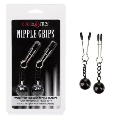 Nipple Grips Weighted Tweezer Nipple Clamps-Bondage & Fetish - Nipple Play-CalExotics-Danish Blue Adult Centres