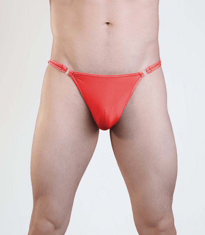 Love In Leather - Mens Lycra G-String with Quick Clip Release Red-Clothing - Underwear & Panties - Mens& - Room in Front-Love In Leather-Danish Blue Adult Centres