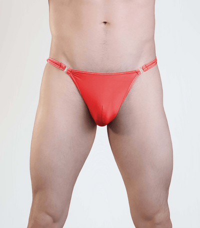 Love In Leather - Mens Lycra G-String with Quick Clip Release Red-Clothing - Underwear & Panties - Mens& - Room in Front-Love In Leather-Danish Blue Adult Centres