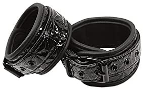 Sinful Black Wrist Cuffs-Bondage & Fetish - Cuffs & Restraints-NS Novelties-Danish Blue Adult Centres