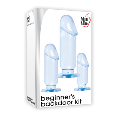 Adam & Eve Beginner's Backdoor Kit - 3 Pieces (Blue)-Adult Toys - Anal - Plugs-Adam & Eve-Danish Blue Adult Centres