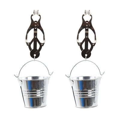 Poison Rose - Nipple Clamps with Silver Buckets-Bondage & Fetish - Nipple Play-Poison Rose-Danish Blue Adult Centres