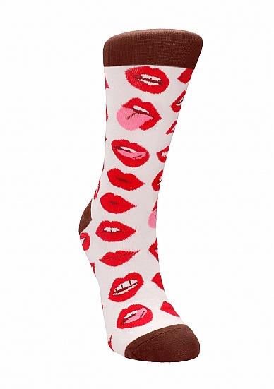Socks - Lip Love Size 36-41-Novelty-Sexy Socks-Danish Blue Adult Centres