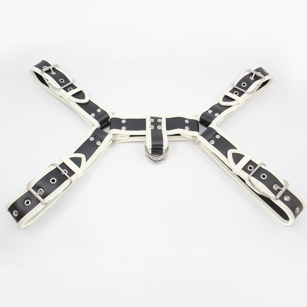 Love In Leather - Black & Glow in the dark Bulldog Harness-Adult Toys - Cock Rings-Love In Leather-Danish Blue Adult Centres