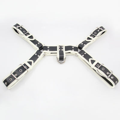 Love In Leather - Black & Glow in the dark Bulldog Harness-Adult Toys - Cock Rings-Love In Leather-Danish Blue Adult Centres
