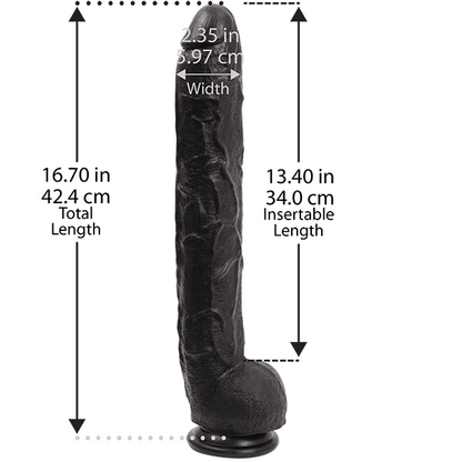 Doc Johnson Dick Rambone 17 Inch Cock (Black)-Adult Toys - Dildos - Realistic-Doc Johnson-Danish Blue Adult Centres