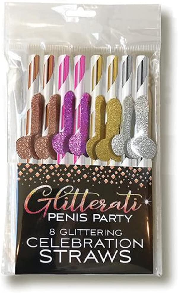 Glitterati - Celebration Straws - 8 Pack-Novelty - Party-LITTLE GENIE-Danish Blue Adult Centres