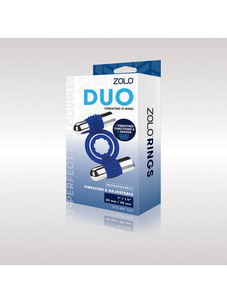 Zolo Duo Vibrating C-Ring-Adult Toys - Cock Rings - Vibrating-Zolo-Danish Blue Adult Centres