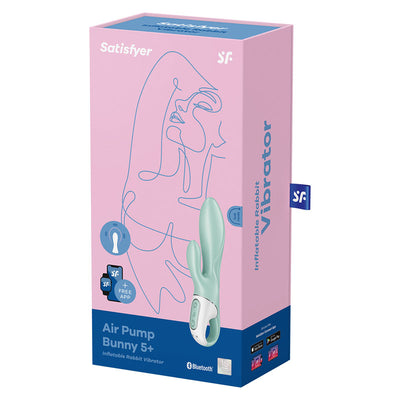 Satisfyer Air Pump Bunny 5 - Inflatable Rabbit Vibrator with App Control Mint-Adult Toys - Vibrators - Rabbits-Satisfyer-Danish Blue Adult Centres