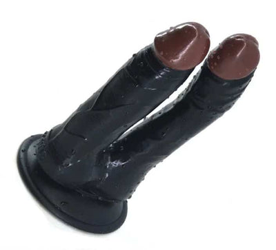 Double Dildo with Suction - Black-Unclassified-FAAK-Danish Blue Adult Centres