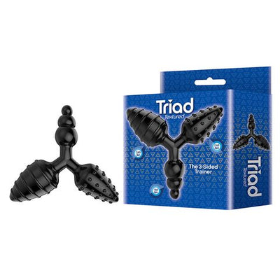 The 9's Triad 3 Way Butt Plug - Textured-Adult Toys - Anal - Plugs-Icon Brands-Danish Blue Adult Centres