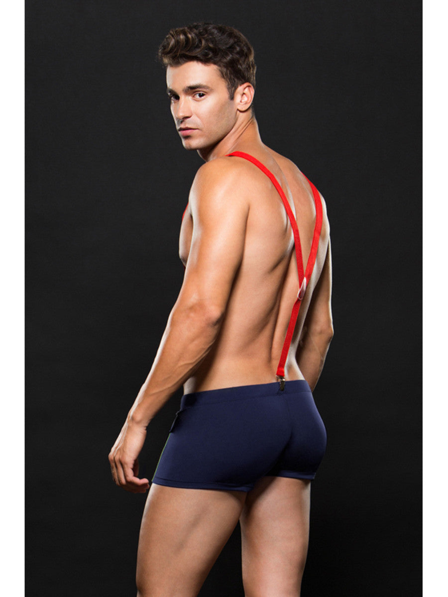 Envy Fireman Bottom with Suspenders 2 Piece M/L-Clothing - Costumes - Fantasy & Role Play-Envy-Danish Blue Adult Centres