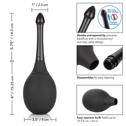 CalExotics One Way Valve Douche (Black)-Lubricants & Essentials - Douches-CalExotics-Danish Blue Adult Centres
