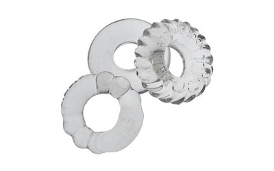 Bonemaker 3 Pc Cockring Set Clear-Adult Toys - Cock Rings-Oxballs-Danish Blue Adult Centres